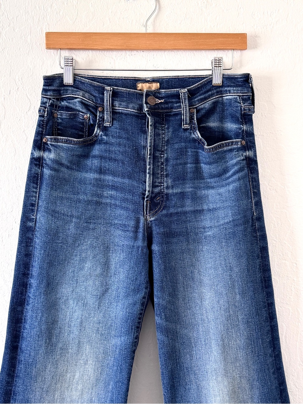 MOTHER LIL' TOMCAT ROLLER SNEAK WIDE LEG JEANS SIXTH SENSE WASH 30 - Picture 3 of 14